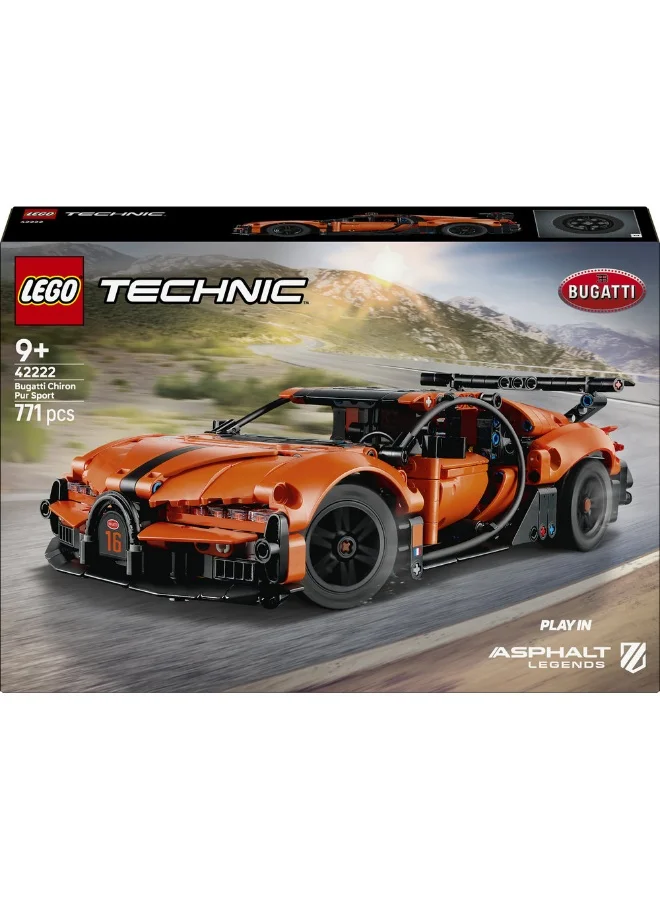LEGO Technic Bugatti Chiron Pur Sport Hypercar Toy 42222 (Age 9+, 771 Pieces)